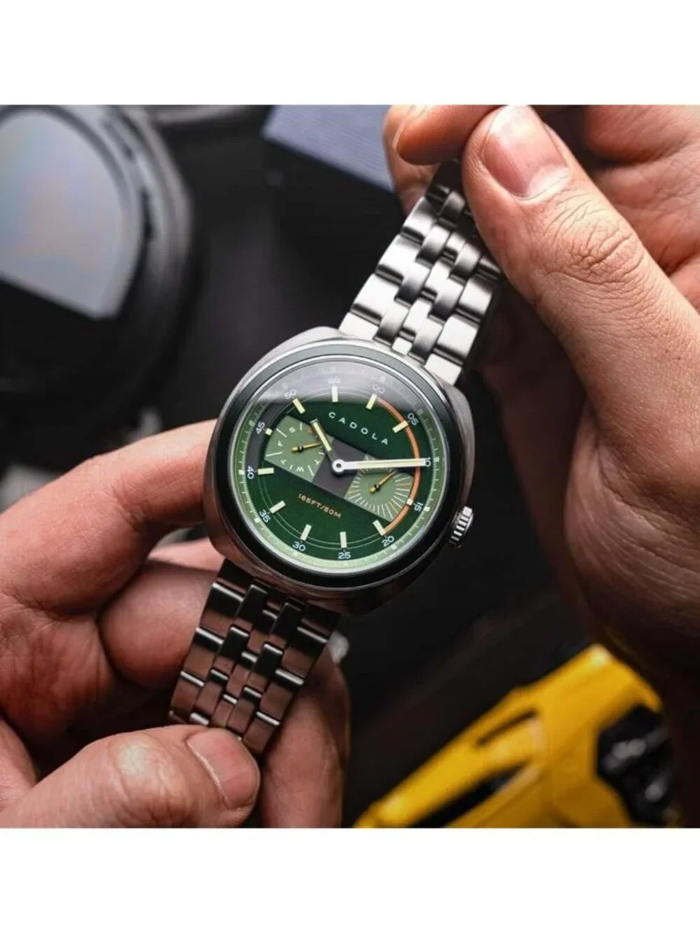 NWT Cadola Giulia GMT Quartz Green Dial Men's Watch